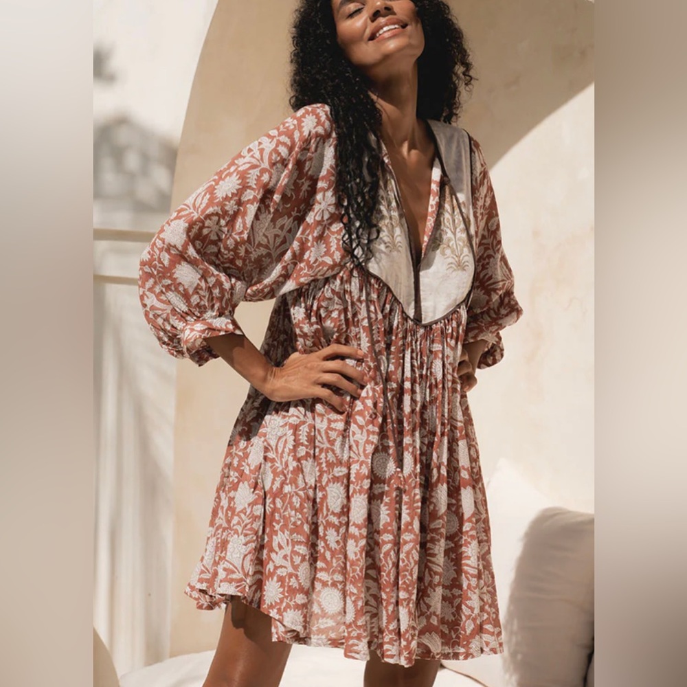 Diya Mini Dress - Chestnut